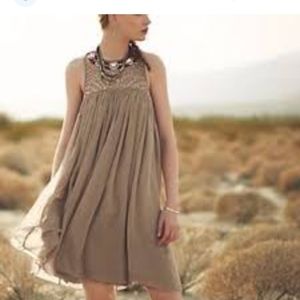 Anthro silk beaded dress $15 start